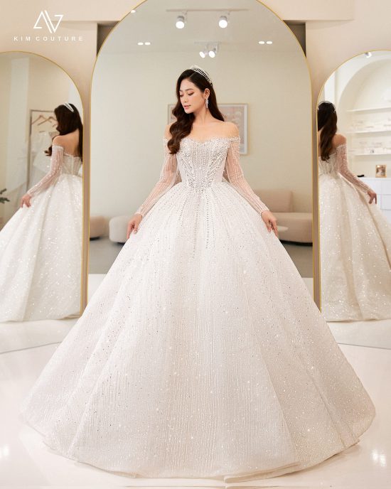 váy cưới làm lễ Luxury LLX02-1